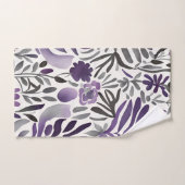 フローラ要素（紫） バスタオルセット (ハンドタオル)