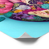 フローラ解剖学ハートアートイラストレーション ポスター (角)