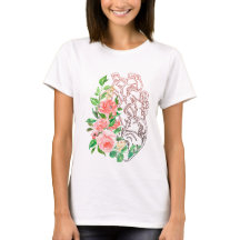 フローラ解剖学的ハートTシャツ – 芸術的 Medical