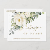フローラ計画の変更ブライダルシャワー延期 ポストカード (正面/裏面)