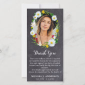 フローラ記念悔やみや弔慰カスタム写真葬儀 サンキューカード (正面)