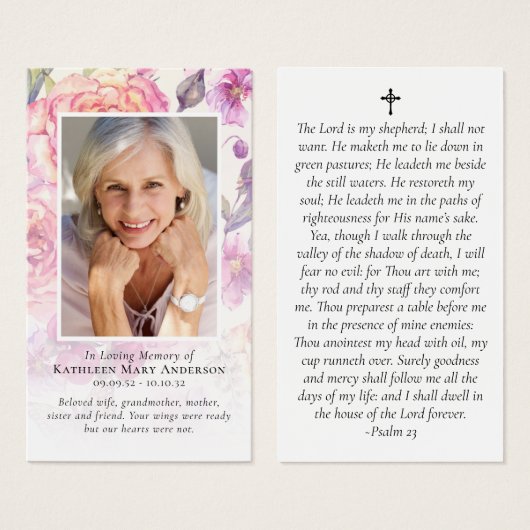 フローラ記念撮影祈りの言葉カード (正面&裏面)