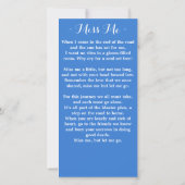 フローラ記念撮影祈りの言葉葬式ブックマークカード (裏面)