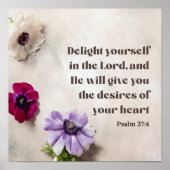 フローラ詩篇37:4主に喜びあれ。 ポスター (正面)