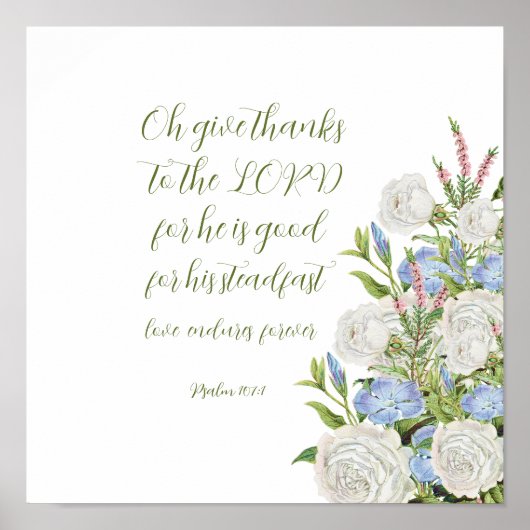 フローラ詩編107:1キャンバス印刷 ポスター (正面)