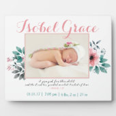 フローラ誕生の発表（聖書聖句） フォトプラーク (正面)