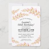 フローラ誕生会招待状ピスタイリッシュッかわいらしク 招待状 (正面)