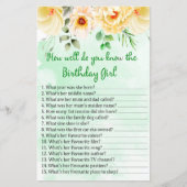 フローラ誕生日の女の子をどれだけ知っているか (正面)