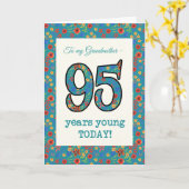 フローラ誕生日カード95年若い祖母 カード (黄色い花)