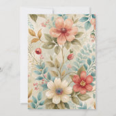 フローラ誕生日パーティーお祝いデザイン 招待状 (裏面)