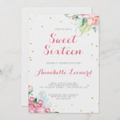 フローラ誕生日パーティーの招待 招待状 (正面/裏面)