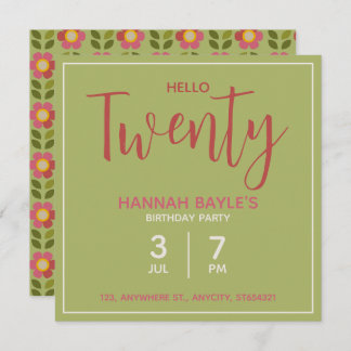 フローラ誕生日パーティーへの招待 | カスタム名刺 招待状