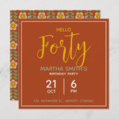 フローラ誕生日パーティーへの招待 | カスタム名刺 招待状 (正面/裏面)