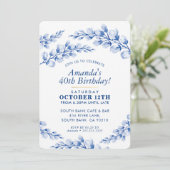 フローラ誕生日パーティ招待状かわいらし青磁 招待状 (スタンド正面)