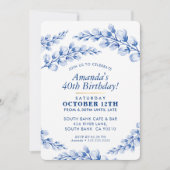 フローラ誕生日パーティ招待状かわいらし青磁 招待状 (正面)