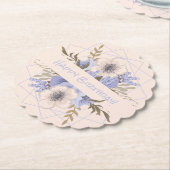 フローラ誕生日ピーチバイオレットファイブペタルワイルドバラ ペーパーコースター (アングル)