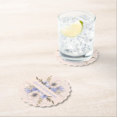 フローラ誕生日ピーチバイオレットファイブペタルワイルドバラ ペーパーコースター (インサイチュ)