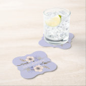 フローラ誕生日ピーチバイオレットファイブペタルワイルドバラ ペーパーコースター (インサイチュ)