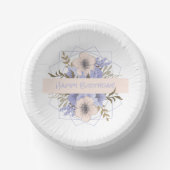 フローラ誕生日ピーチバイオレットファイブペタルワイルドバラ ペーパーボウル (正面)