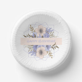 フローラ誕生日ピーチバイオレットファイブペタルワイルドバラ ペーパーボウル