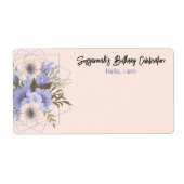 フローラ誕生日ピーチバイオレットファイブペタルワイルドバラ ラベル (正面)