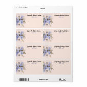 フローラ誕生日ピーチバイオレットファイブペタルワイルドバラ ラベル (フルシート)