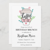 フローラ誕生日ブランチの招待 招待状 (正面/裏面)