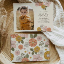 フローラ誕生日招待状 |ガールの誕生日