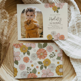 フローラ誕生日招待状 |ガールの誕生日 招待状