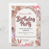 フローラ誕生日招待状 招待状 (正面/裏面)