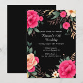 フローラ誕生日招待状 招待状 (正面/裏面)