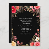 フローラ誕生日招待状 招待状 (正面/裏面)