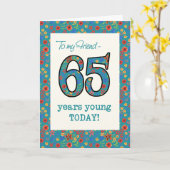 フローラ誕生日65歳の若者向けカード カード (黄色い花)