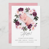 フローラ誕生発表写真カード 案内状 (正面/裏面)