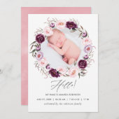 フローラ誕生発表写真カード 案内状 (正面/裏面)