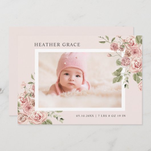 フローラ誕生発表 案内状 (正面/裏面)