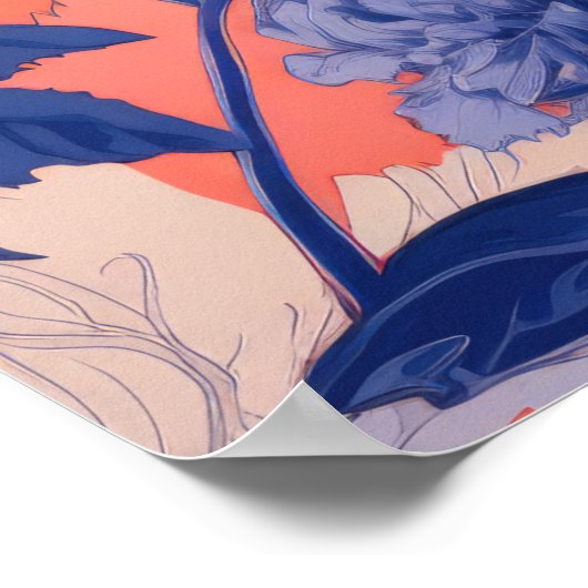 フローラ調和：ピンクとブルーの交響曲 ポスター (角)