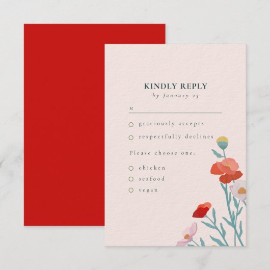 フローラ調和 出欠カード (正面/裏面)