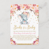 フローラ象の赤ちゃんシャワーがブックカードの女の子を連れて来る エンクロージャーカード (正面)