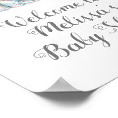 フローラ象の赤ちゃんシャワーのサイン、赤ちゃん女の子シャワー ポスター (角)