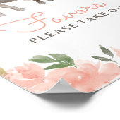 フローラ象ガール赤ちゃんシャワー好意サイン ポスター (角)