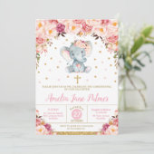 フローラ象《キリスト教》洗礼式や命名式バプティスガール 招待状 (スタンド正面)