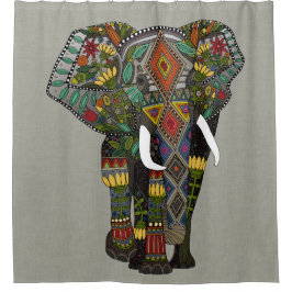 フローラ象 シャワーカーテン