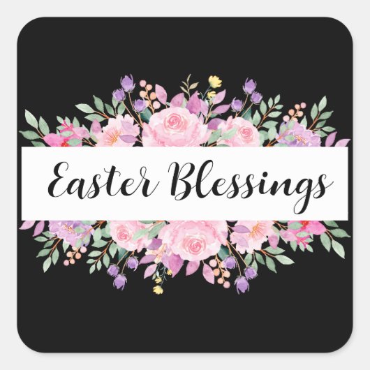 フローラ賛美イースタークラスカスタム文字 スクエアシール (正面)