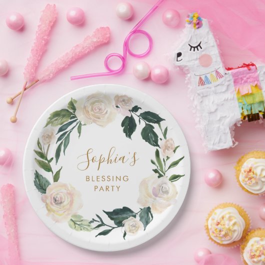 フローラ賛美母パーソナライズされたパーティー ペーパープレート (パーティー)