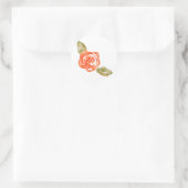 フローラ赤いバラの花、水彩イラストレーション ラウンドシール (バッグ)