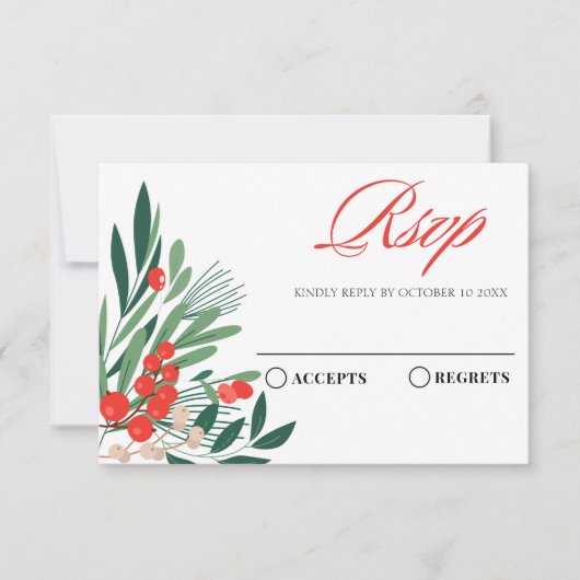 フローラ赤さくらんぼ 出欠カード (正面)