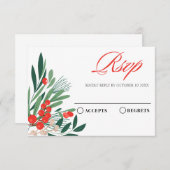 フローラ赤さくらんぼ 出欠カード (正面/裏面)