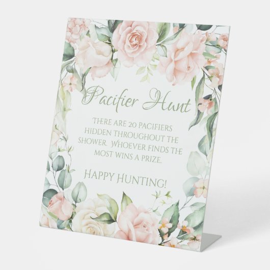 フローラ赤ちゃんシャワーおしゃぶり狩りゲーム 台座サイン (正面)