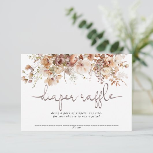 フローラ赤ちゃんシャワーおむつラッフルカード エンクロージャーカード (スタンド正面)